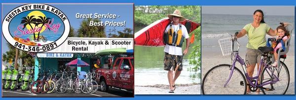 Bike Siesta, Kayak Siesta, Paddle Board Siesta, Eco Tours Siesta! Everything fun! 941-346-0891 Join Us!