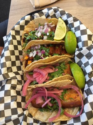 Top to bottom: pastor and pork Porkbelly Taco