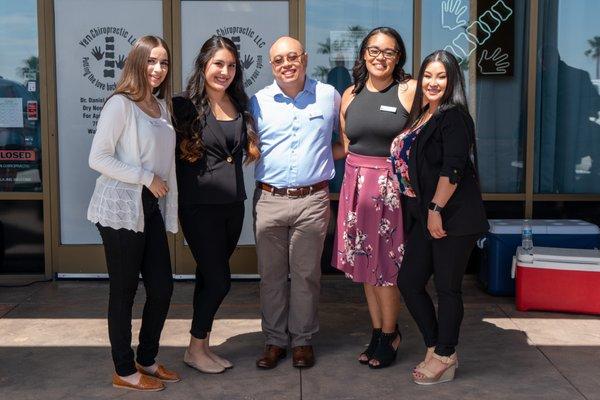 Left to Right: 
 Sahra Chavez, Karla Murguia, Dr. Yen, Melissa Cunningham, Maria Pagaduan