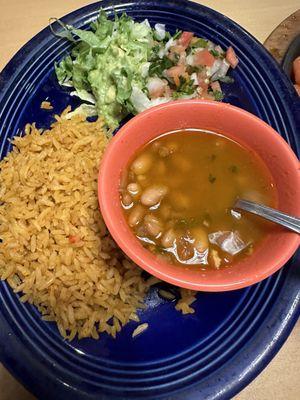 Rice and Beans that come with the Fajitas.