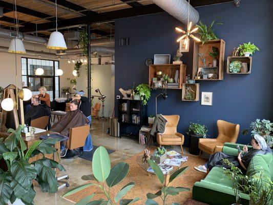 Waiting area full of plants and great light