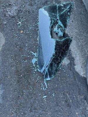 Broken car window