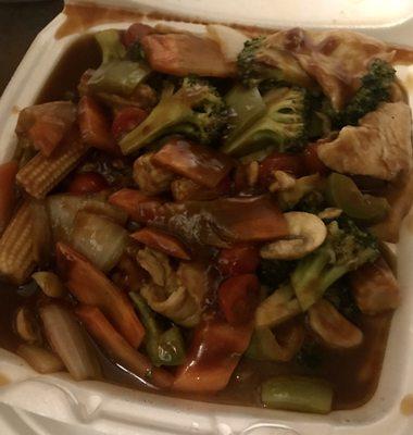 Szechuan Chicken with extra mixed vegetables