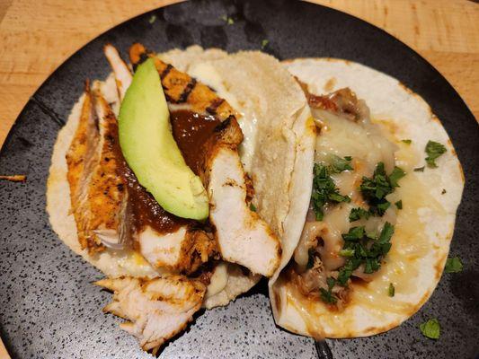 Pollo Asado (L) and Chicken Tinga (R)