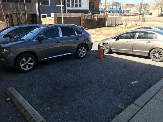 Parking lot at lunch time