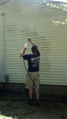 Power washing! Do you have mold issues? We can remove mold from the exterior of your home, we also do mold remediation!