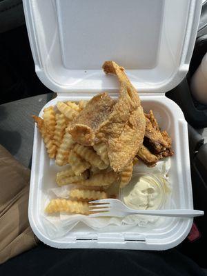 Whiting and 5pc wing combo (lemon pepper)