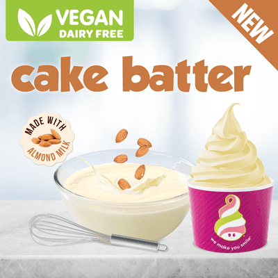 Vegan fans will love our new flavor, Vegan Cake Batter made with Almond Milk, which is swirling in stores now!