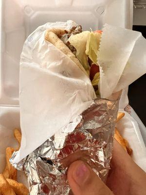 Gyro Pita Side of Fries