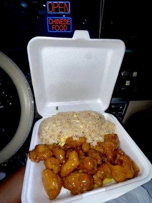 Honey Chicken with Shrimp Fried Rice