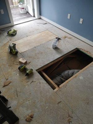 Some sub floor repair before new lvt floors