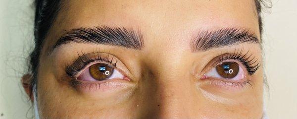 Lash lift and brows lamination