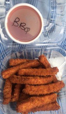 Chicken fries with bbq also