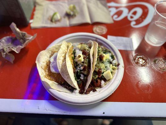 Steak taco (Carne Asada), Campechana, Taco Al Pastor