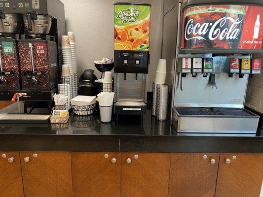 Hot and cold beverages throughout the day