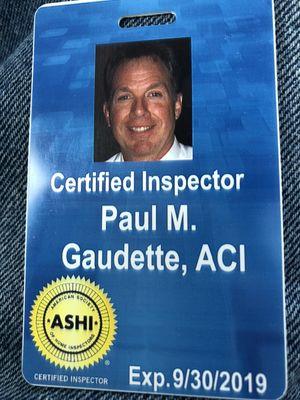 ASHI Certification Renewal. Over 3,500 inspections performed & 10,000 hours since 1999.