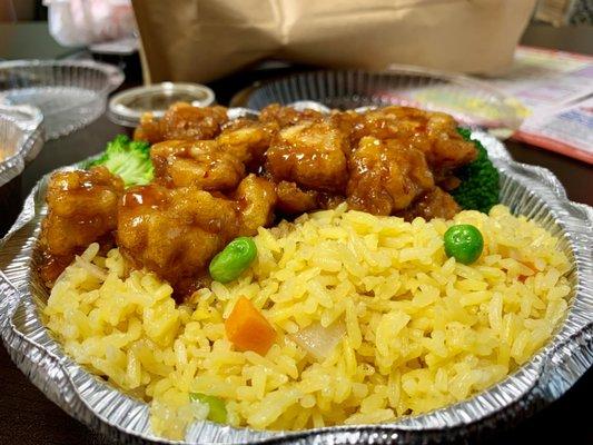 General Tso's Chicken and fried rice