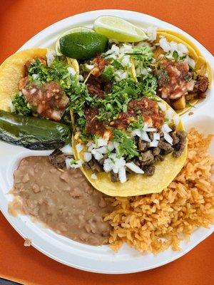 Carne asada tacos plate!