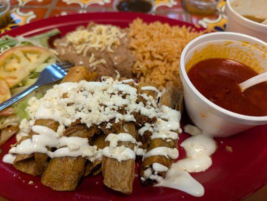 Birria Flauta Plate