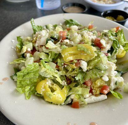 Greek Salad, so good! Comes chopped.