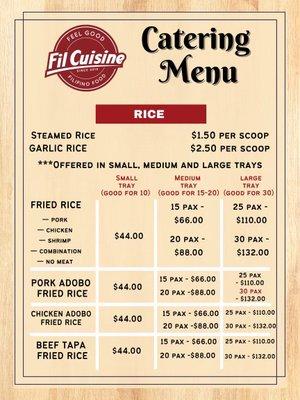 Catering Menu Rice