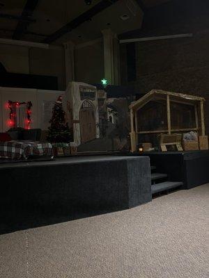 Stage with nativity