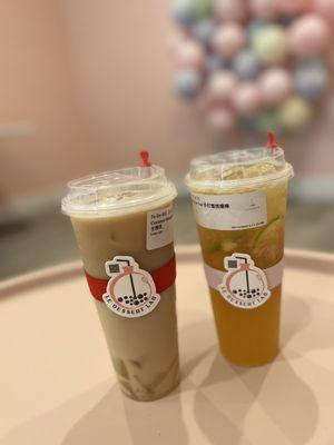 Coconut Oolong w/ Osmanthus Jelly + Peach Lime Iced Tea