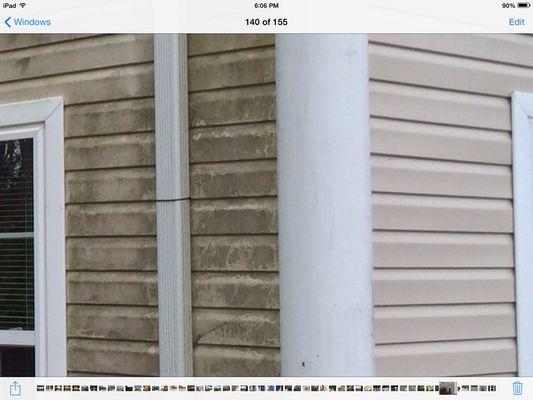 Before/After power washing vinyl siding