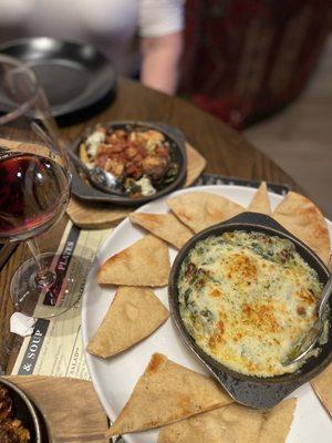 Spinach dip, Brussel sprouts