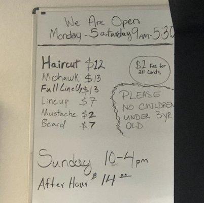 Open Hours and Prices