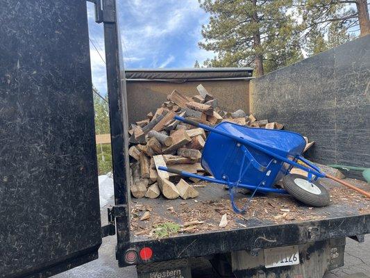 Firewood being delivered.