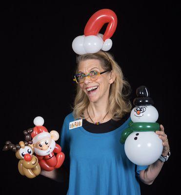 Add fun to your holiday party with balloons by Silly Jilly, clown or plain-clothes.