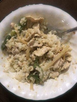 Green curry with chicken (to go) Super dry, and disappointing.