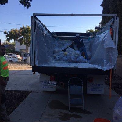 The waste transport truck