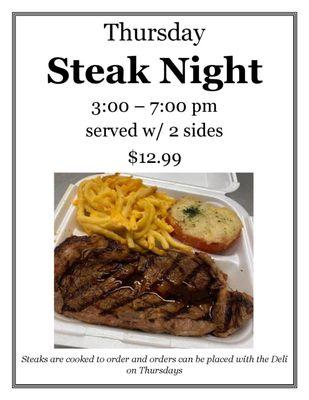 Steak Night is every Thursday!