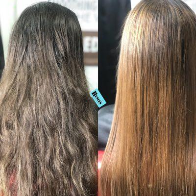 Brazilian blowout and color service