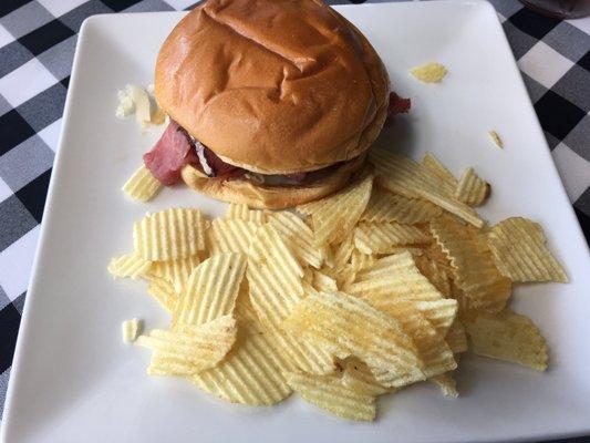 A Reuben burger