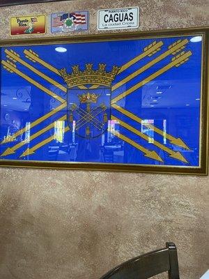 This is the family crest which adorns the center of the restaurant.