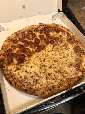 Half Pepperoni, Half Extra Cheese