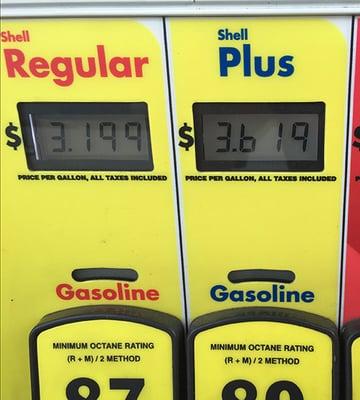 Plus was 50¢ more per gallon than regular