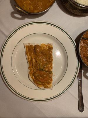 Naan and Mixed Vegetable Masala