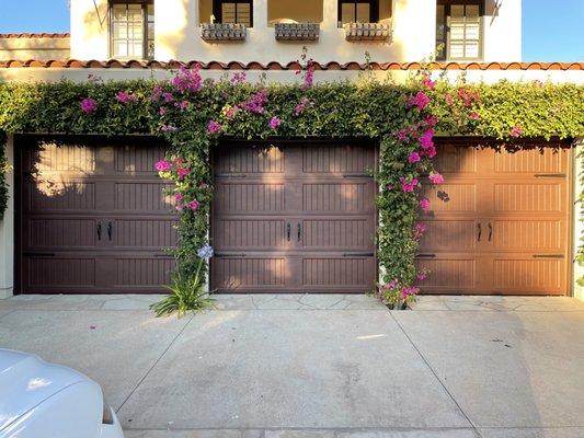 Carriage house wood like dark finish