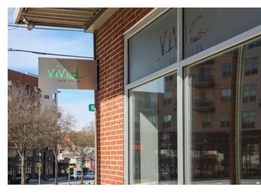 Vivid Storefront at the corner of East Howard and Candler