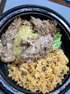 Pernil mofongo plate