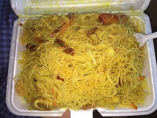 Singapore Noodles. Kind of ridiculous portion... 4-5 cups?