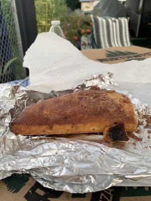 Overcooked with topping turned to a hard shell of their bread sticks. One chunk of bread no sticks