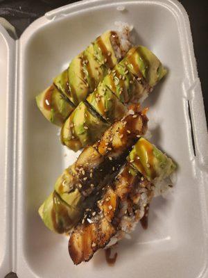 Combo 1 Dragon roll and Caterpillar roll