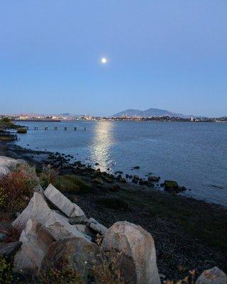 Looking out towards Martinez during the fleeting time of the blue hour between dusk and night.