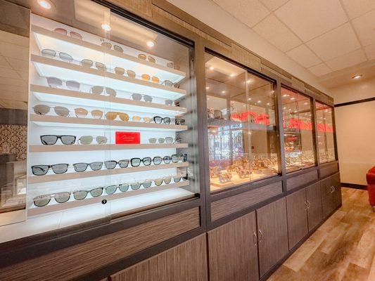 Sunglasses and watch display