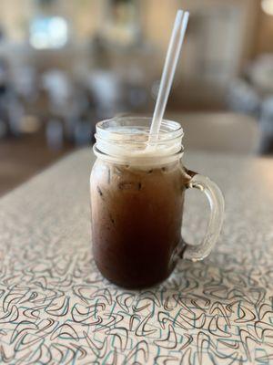 Thai ice coffee with coconut milk